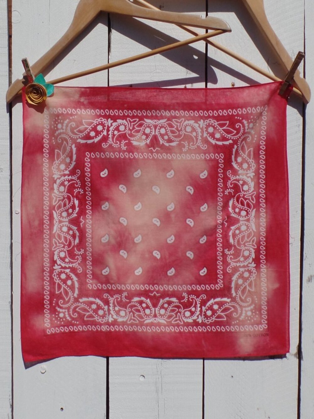 Tie-Dye Red Scarf 100% Cotton